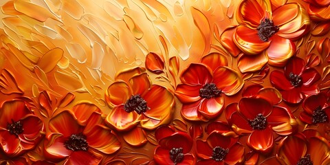 A painting of flowers that is made by the artist
