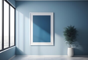 Obraz premium Mockup interior designs for advertising and social media compaigns with lavish frames and other luxrious elements at front of wall