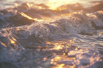 A close up of waves on a body of water, suitable for various uses