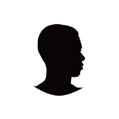 Male person profile silhouette isolated