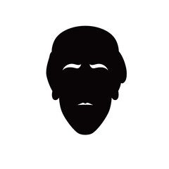 Arab people head front view silhouette