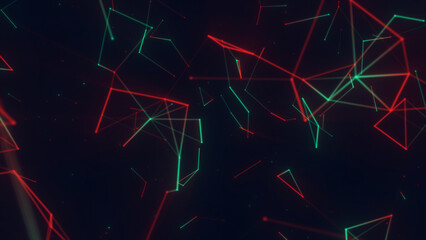 Digital background, red-green lines. for absract backgrounds in 4k, colorful glowing figures