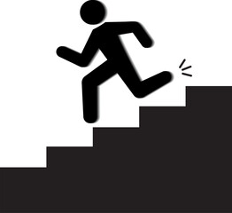 People running down stairs pictogram
