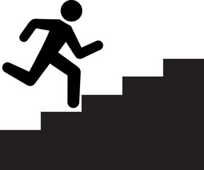 People running up stairs pictogram