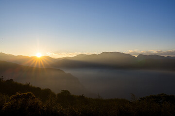 Sunrise over the Alishan in Taiwan