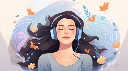 Sound therapy sessions healing rhythms theme cartoon drawing Triadic Color