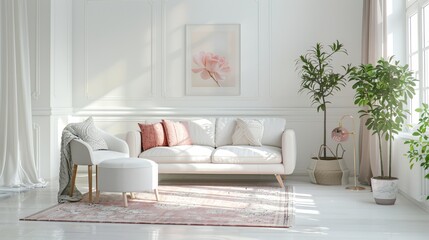Modern White Living Room with Minimalist Decor for Contemporary Home Styling