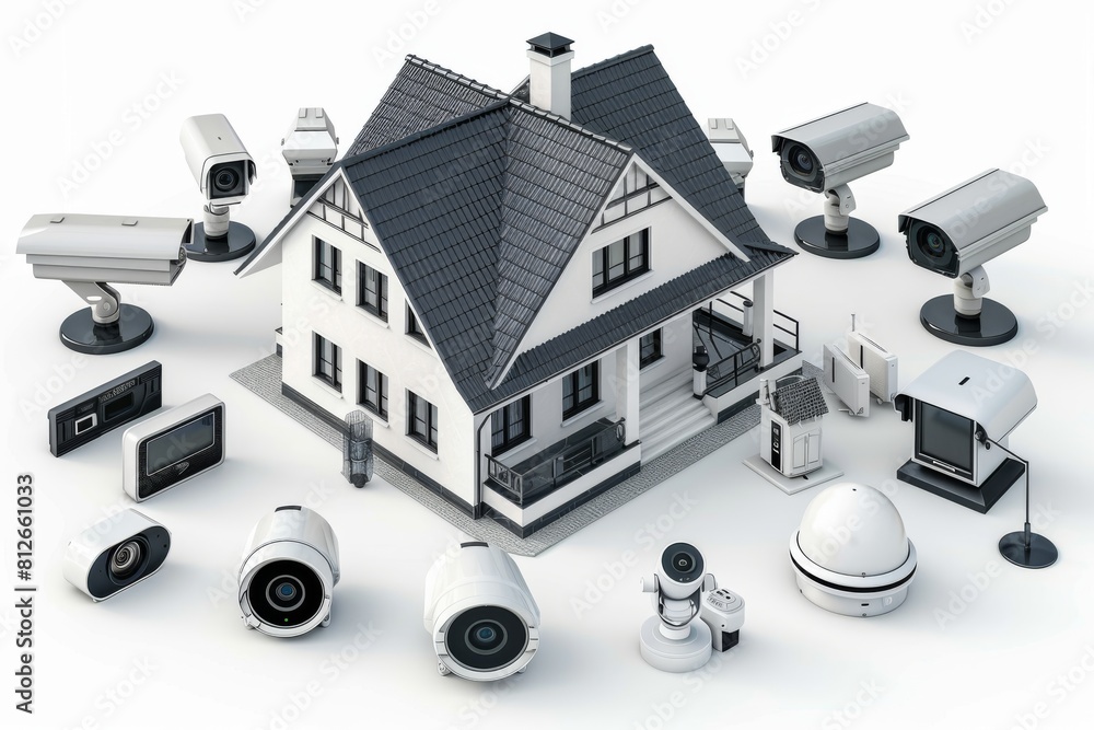 Poster advanced security cameras provide futuristic building assistance through innovative, safe automation