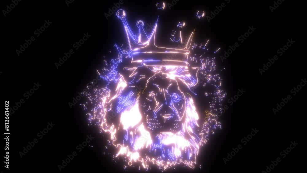 Poster video of lion with crown