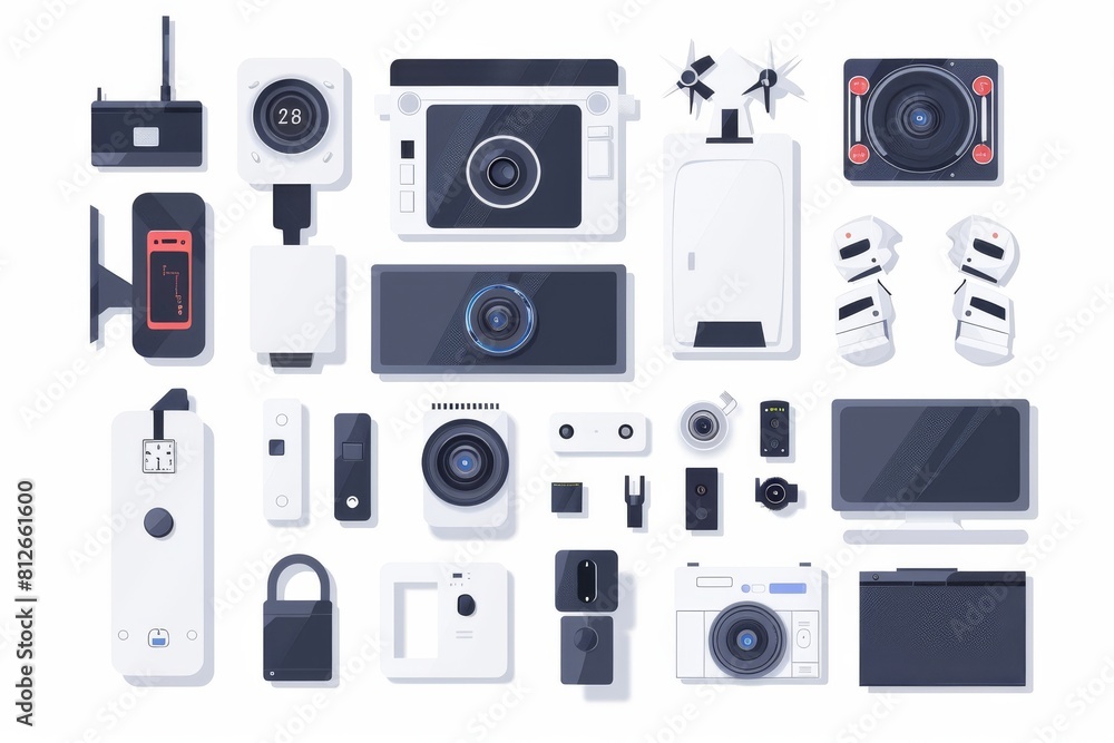 Poster cctv video monitoring integrates with defense models through advanced surveillance cameras and secur