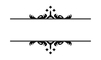 Vintage filigree frame and border element. Ornate ornament frame divider vector. Decorative line for page, template, poster, greeting card, wedding invitation, menu, certificate.