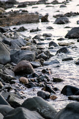 Big rocks and corals by the shore of Anilao Batangas Philippines.