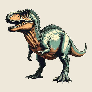 Dinosaur 70s vintage engraved style