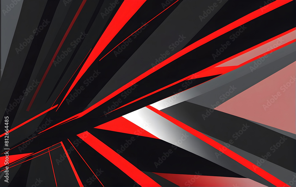 Poster Black and red abstract background with lines, Abstract layered Background design