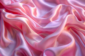 Obraz premium Elegant Flow of Pink Satin Fabric in Soft Lighting