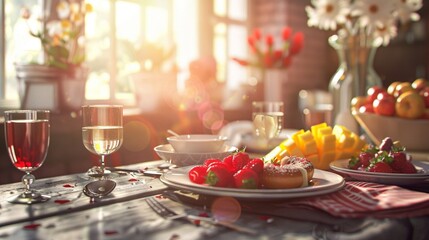 Save to Library Download Preview Preview Crop Find Similar FILE #: 772427299 Brunch, Festive family breakfast set for Valentines day, Mothers day