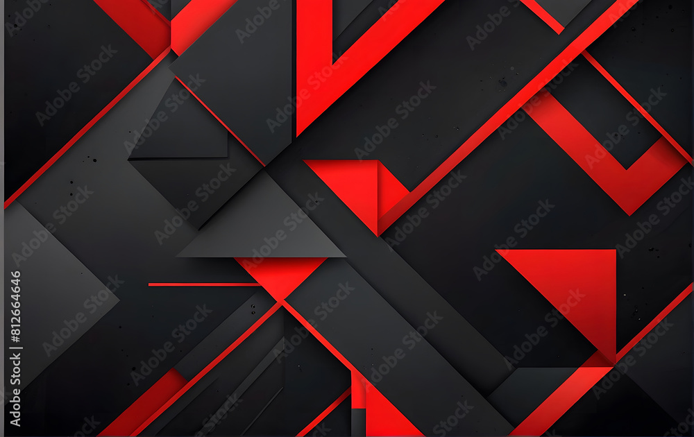 Poster Black and red abstract background with lines, Abstract layered Background design