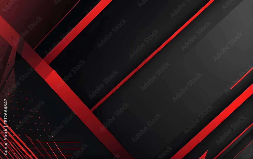 Poster Black and red abstract background with lines, Abstract layered Background design