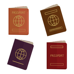 Set of passport icon clipart avatar logotype isolated vector illustration