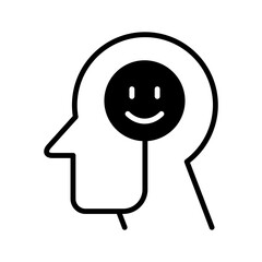 Happiness icon. Person head icon