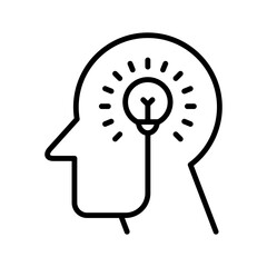 Creativity icon. Icon about intelligence. Person head icon