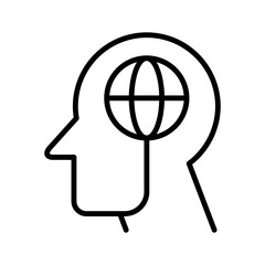 Knowledge icon. Person head icon