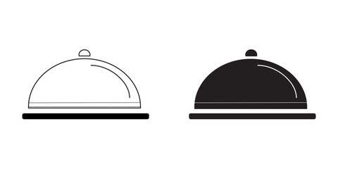 Tray Icons collection of restaurant In Trendy Design Vector ilustration