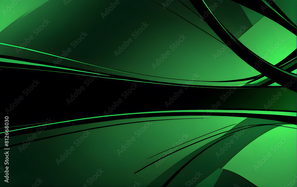 Poster green abstract background with wavy lines, minimal background design for website, landing page and p