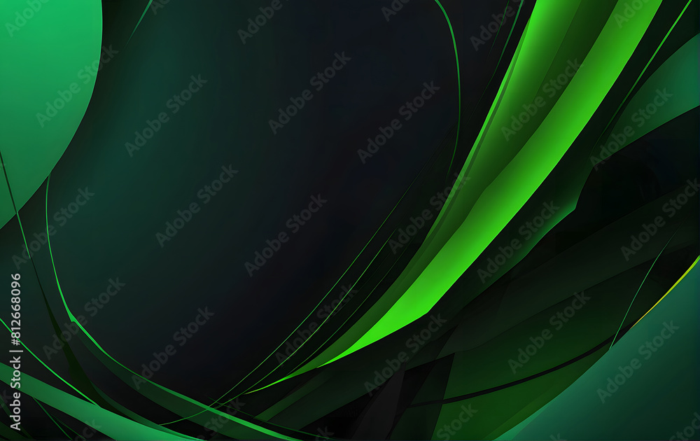 Poster green abstract background with wavy lines, minimal background design for website, landing page and p