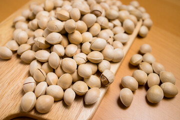 Seed pile of ginkgo biloba seed nut