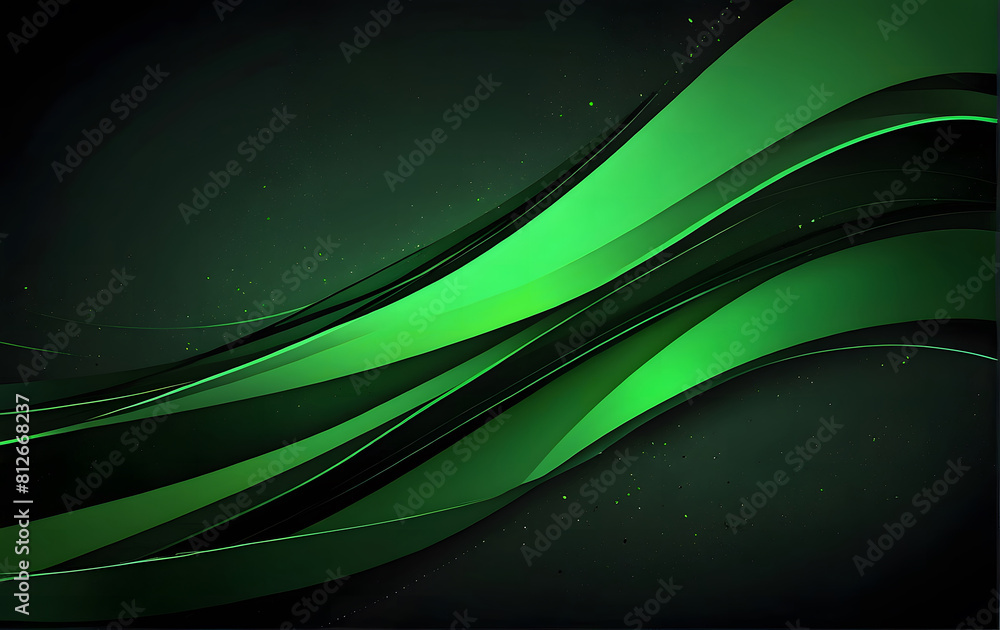 Poster green abstract background with wavy lines, minimal background design for website, landing page and p