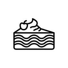 Cake line icon. Food icon. Bakery icon isolated on white background. Transparent background, minimalist symbol. Vector images