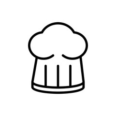 Chef hat line icon. Food icon. Restaurant icon isolated on white background. Transparent background, minimalist symbol. Vector images