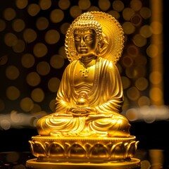 Fototapeta premium Buddha Meditation Statue in Gold