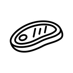 Beef line icon. Food icon. Beef icon isolated on white background. Transparent background, minimalist symbol. Vector images