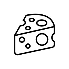 Cheese line icon. Food icon. Cheese icon isolated on white background. Transparent background, minimalist symbol. Vector images