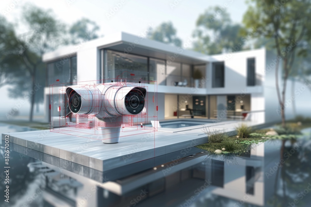 Poster advanced motion sensors embedded in cctv systems monitor environments, utilizing electronic equipmen