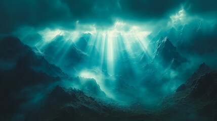 Fototapeta premium A mountain range with a blue sky and clouds