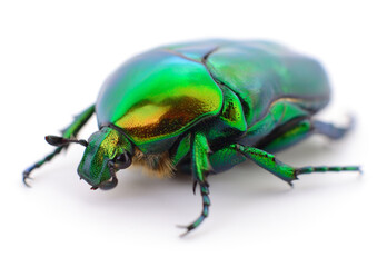 Green beetle isolated.