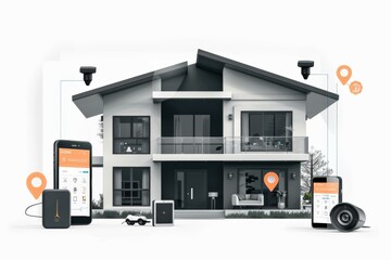Obraz premium Electronic equipment integrated with motion sensors in CCTV systems provides advanced security observation across networked environments.