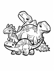 Obraz premium dinosaur illustration, kids coloring book, cartoon