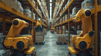 Amidst the vast expanse of a sprawling warehouse, robotic arms dance with mechanical precision, tirelessly sorting and organizing inventory with lightning speed.
