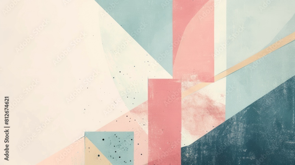 Leinwandbilder minimalistic abstract picture of geometry pattern with pastel color. geometric pattern design with v
