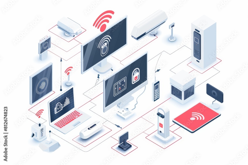 Poster advanced security observation is facilitated by integrating motion sensors and electronic equipment 