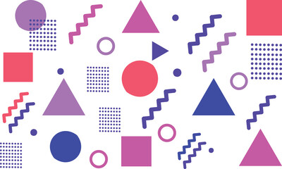 Color neo geo poster. Modern grid flyer with geometric shapes, geometry graphics and abstract background vector set. Geometry grid pattern banner vivid presentation illustration