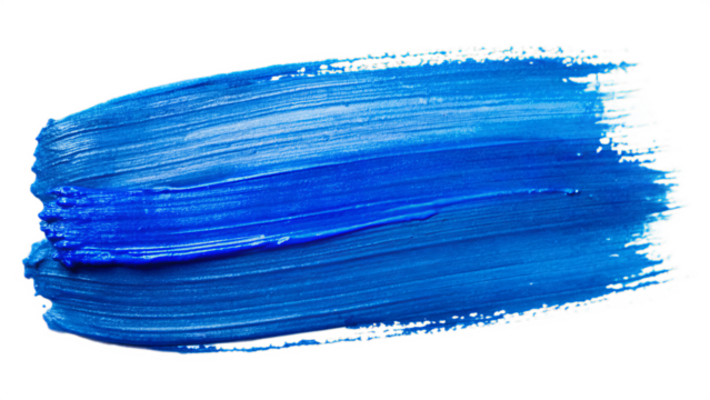 Blue stroke of paint texture isolated on transparent background. - Powered by Adobe