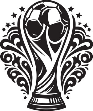 recommend clip art: FIFA World Cup Trophy vector silhouette illustration. Black cup isolated on white background. Flat vector design element. Champions league vector cup isolated on white. Competition winner prize 