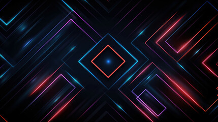multicolor neon lines abstract illustration on dark background