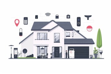 Fototapeta premium Watchful incident alerts in surveillance systems with motion detection and barrier systems ensure reliable connections for effective breach prevention.