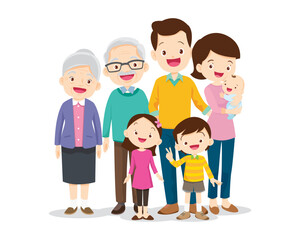 Big happy multi-generational family siblings relatives portrait